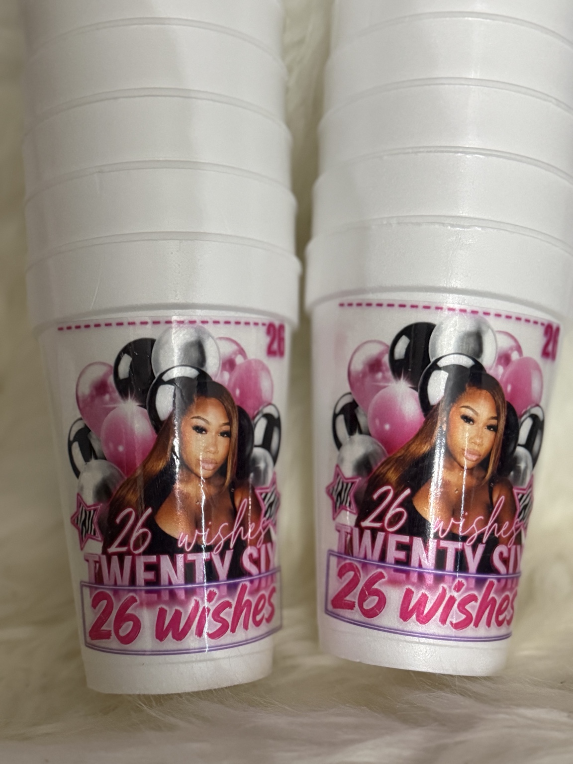 Pink custom party cups